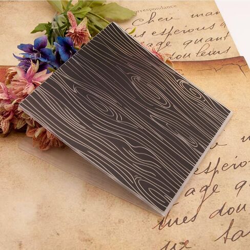 مجلد النقش البلاستيكي (6 بوصة × 6 بوصة | أجزاء الحبوب) مصنوعات ورقية انطباعات بلاستيكية مزخرفة لصنع البطاقات سكرابوكينغ in Kuwait