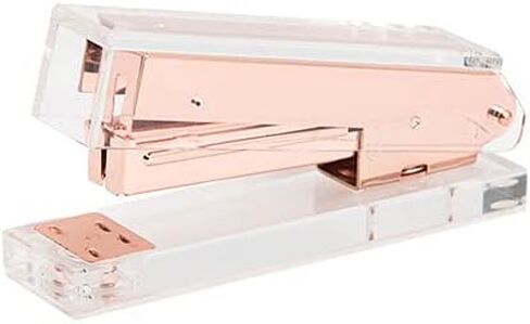 Clear Acrylic Desktop Stapler for Office, School, Home, Fits Standard Staples (Rose Gold) in Saudi Arabia