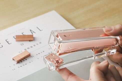 Clear Acrylic Desktop Stapler for Office, School, Home, Fits Standard Staples (Rose Gold) in Saudi Arabia