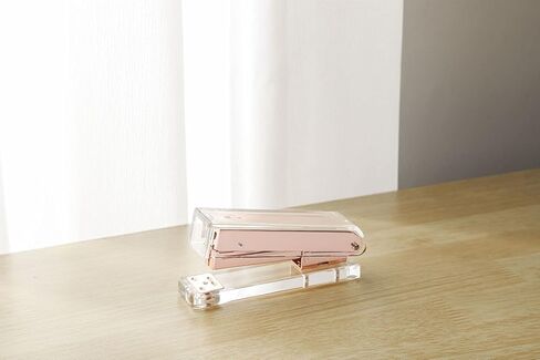 Clear Acrylic Desktop Stapler for Office, School, Home, Fits Standard Staples (Rose Gold) in Saudi Arabia