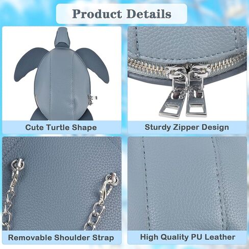 QZUnique لطيف شكل سلحفاة حقيبة عبر الجسم بولي PU حقيبة كتف للفتيات الاطفال حقيبة يد مع حزام قابل للإزالة المرأة الجدة المحفظة in Kuwait