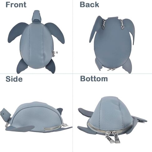 QZUnique لطيف شكل سلحفاة حقيبة عبر الجسم بولي PU حقيبة كتف للفتيات الاطفال حقيبة يد مع حزام قابل للإزالة المرأة الجدة المحفظة in Kuwait