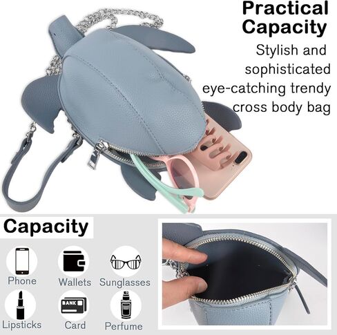 QZUnique لطيف شكل سلحفاة حقيبة عبر الجسم بولي PU حقيبة كتف للفتيات الاطفال حقيبة يد مع حزام قابل للإزالة المرأة الجدة المحفظة in Kuwait
