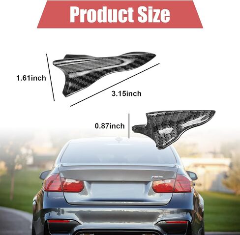 Augeny 10 PCS Car Fin Tail Diffuser, Universal Roof Diffuser Spoiler, Car Shark Fin Antenna Kit with Selfadhesive Tapes, Vehicle Exterior Decor Accessories Stickers for Most Cars (Black) in Saudi Arabia