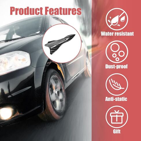 Augeny 10 PCS Car Fin Tail Diffuser, Universal Roof Diffuser Spoiler, Car Shark Fin Antenna Kit with Selfadhesive Tapes, Vehicle Exterior Decor Accessories Stickers for Most Cars (Black) in Saudi Arabia