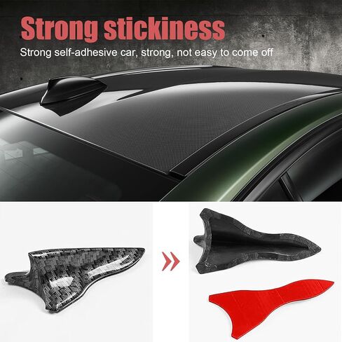 Augeny 10 PCS Car Fin Tail Diffuser, Universal Roof Diffuser Spoiler, Car Shark Fin Antenna Kit with Selfadhesive Tapes, Vehicle Exterior Decor Accessories Stickers for Most Cars (Black) in Saudi Arabia
