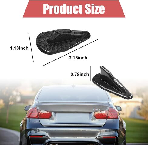 Augeny 10 PCS Car Fin Tail Diffuser, Universal Roof Diffuser Spoiler, Car Shark Fin Antenna Kit with Selfadhesive Tapes, Vehicle Exterior Decor Accessories Stickers for Most Cars (Black) in Saudi Arabia