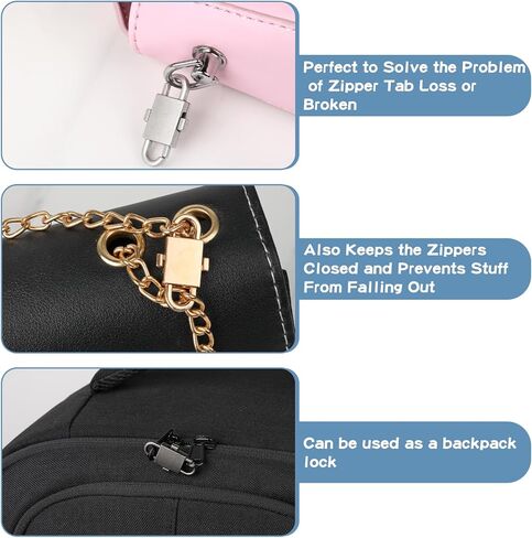 Abeillo 5PCS Zipper Locks Anti Theft, Zipper Clip Theft Deterrent, Newly Upgraded Zipper Puller Side-Opening Double-Button Zipper Lock Closed, Anti-Theft Zipper Clip for Backpacks Suitcases Purses in Kuwait