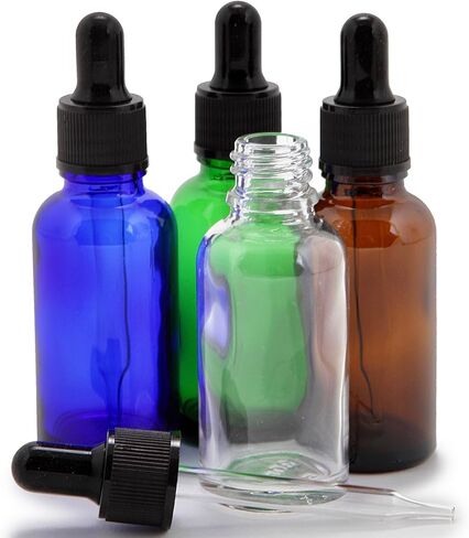 Vivaplex، 12، ألوان متنوعة، زجاجات زجاجية سعة 1 أونصة، مع قطارات زجاجية للعين in Kuwait