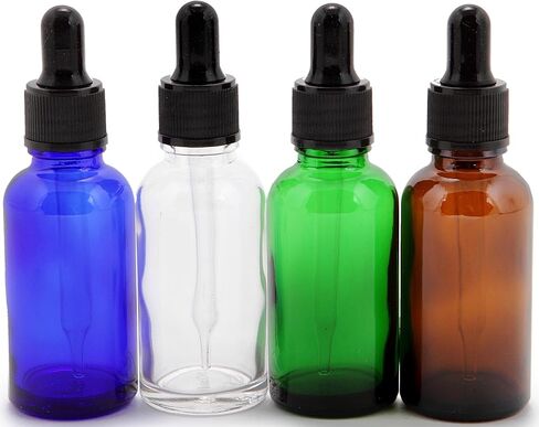 Vivaplex، 12، ألوان متنوعة، زجاجات زجاجية سعة 1 أونصة، مع قطارات زجاجية للعين in Kuwait