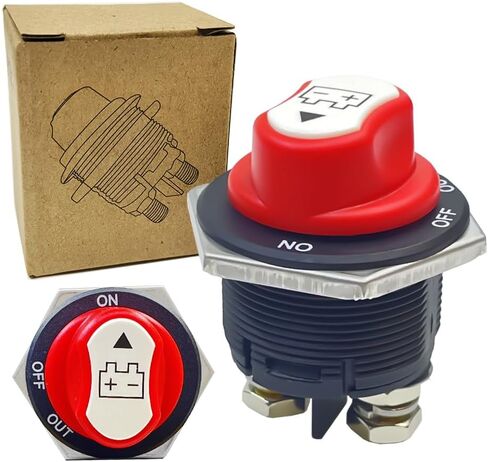 Battery Disconnect Swicth 12-48V, Battery Master Cut Shut Off Isolator Switch for Marine Boat RV ATV Car Utv Vehicle, Max 32V DC 100A Cont 150A Power （1pcs）Battery Switches (On-Off-Out) (100A) in Saudi Arabia