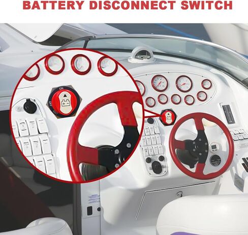 Battery Disconnect Swicth 12-48V, Battery Master Cut Shut Off Isolator Switch for Marine Boat RV ATV Car Utv Vehicle, Max 32V DC 100A Cont 150A Power （1pcs）Battery Switches (On-Off-Out) (100A) in Saudi Arabia