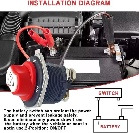 Battery Disconnect Swicth 12-48V, Battery Master Cut Shut Off Isolator Switch for Marine Boat RV ATV Car Utv Vehicle, Max 32V DC 100A Cont 150A Power （1pcs）Battery Switches (On-Off-Out) (100A) in Saudi Arabia