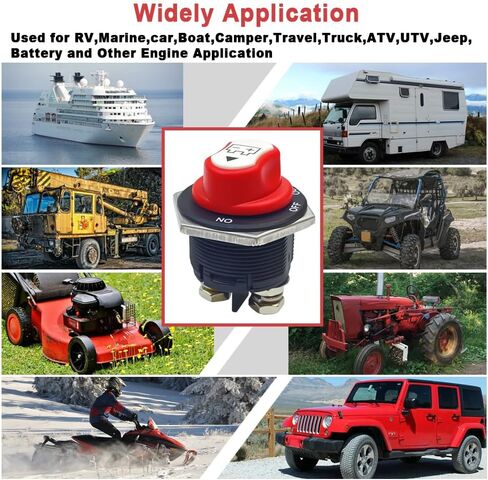 Battery Disconnect Swicth 12-48V, Battery Master Cut Shut Off Isolator Switch for Marine Boat RV ATV Car Utv Vehicle, Max 32V DC 100A Cont 150A Power （1pcs）Battery Switches (On-Off-Out) (100A) in Saudi Arabia