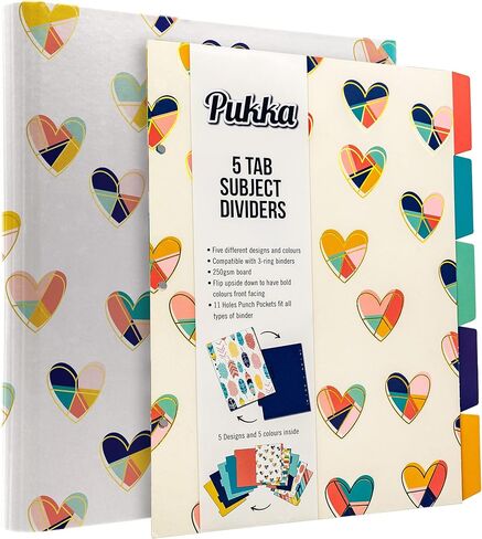 Pukka Pad, Bloom A4 Preloaded 3-Ring Binder – Includes Personal Details and Planner Pages – Comes Preloaded with 5-Part Dividers – Standard 3-Ring Mechanism - Black in Kuwait