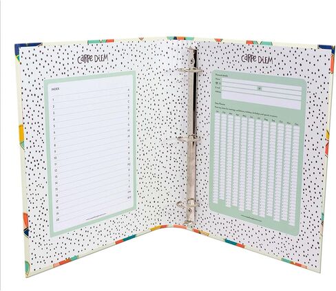 Pukka Pad, Bloom A4 Preloaded 3-Ring Binder – Includes Personal Details and Planner Pages – Comes Preloaded with 5-Part Dividers – Standard 3-Ring Mechanism - Black in Kuwait