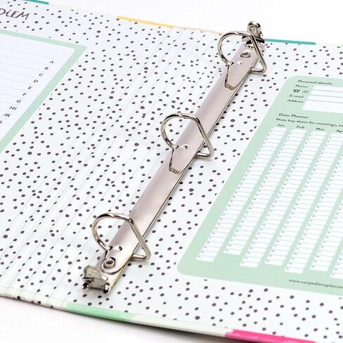 Pukka Pad, Bloom A4 Preloaded 3-Ring Binder – Includes Personal Details and Planner Pages – Comes Preloaded with 5-Part Dividers – Standard 3-Ring Mechanism - Black in Kuwait