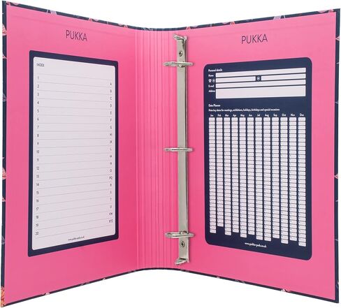 Pukka Pad, Bloom A4 Preloaded 3-Ring Binder – Includes Personal Details and Planner Pages – Comes Preloaded with 5-Part Dividers – Standard 3-Ring Mechanism - Black in Saudi Arabia