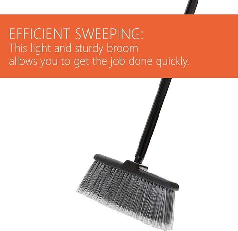Fuller Brush Kitchen Broom with Clip-On Dustpan – Heavy Duty Floor Sweeper with Steel Handle & Fine Bristles - Dust Sweeping for Home/Kitchen & Warehouse Floors – Made in USA in Saudi Arabia