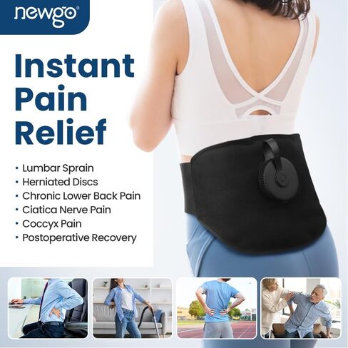 NEWGO Fillable Ice Pack for Back Pain Relief, Lower Back Ice Pack Wrap for Back Injuries Resuable, Cold Pack for Back Sciatic Nerve, Coccyx, Tailbone Pain in Saudi Arabia