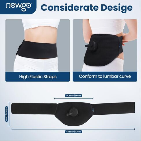 NEWGO Fillable Ice Pack for Back Pain Relief, Lower Back Ice Pack Wrap for Back Injuries Resuable, Cold Pack for Back Sciatic Nerve, Coccyx, Tailbone Pain in Saudi Arabia