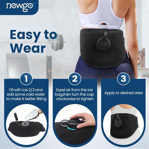 NEWGO Fillable Ice Pack for Back Pain Relief, Lower Back Ice Pack Wrap for Back Injuries Resuable, Cold Pack for Back Sciatic Nerve, Coccyx, Tailbone Pain in Saudi Arabia