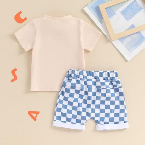 4th of July Baby Boy Outfit Toddler Boys Summer 2PCS Sets American Flag Print Tops Elastic Casual Shorts Set in Saudi Arabia