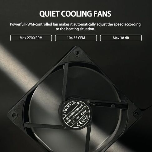 مراوح الكمبيوتر الشخصي مقاس 120 مم من PWM - مراوح علبة تبريد ذات 4 دبابيس مع 2700 دورة في الدقيقة بحد أقصى، ضوضاء منخفضة، مروحة تبريد عالية الأداء، أسود in Kuwait