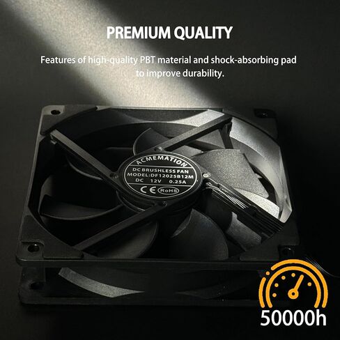 مراوح الكمبيوتر الشخصي مقاس 120 مم من PWM - مراوح علبة تبريد ذات 4 دبابيس مع 2700 دورة في الدقيقة بحد أقصى، ضوضاء منخفضة، مروحة تبريد عالية الأداء، أسود in Kuwait