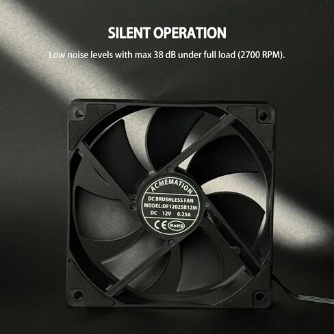 مراوح الكمبيوتر الشخصي مقاس 120 مم من PWM - مراوح علبة تبريد ذات 4 دبابيس مع 2700 دورة في الدقيقة بحد أقصى، ضوضاء منخفضة، مروحة تبريد عالية الأداء، أسود in Kuwait