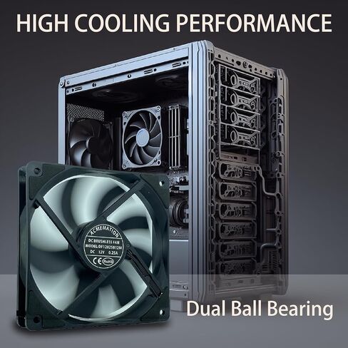 مراوح الكمبيوتر الشخصي مقاس 120 مم من PWM - مراوح علبة تبريد ذات 4 دبابيس مع 2700 دورة في الدقيقة بحد أقصى، ضوضاء منخفضة، مروحة تبريد عالية الأداء، أسود in Kuwait