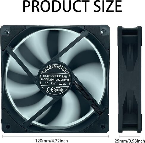 مراوح الكمبيوتر الشخصي مقاس 120 مم من PWM - مراوح علبة تبريد ذات 4 دبابيس مع 2700 دورة في الدقيقة بحد أقصى، ضوضاء منخفضة، مروحة تبريد عالية الأداء، أسود in Kuwait