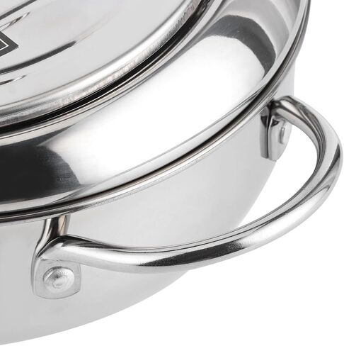 وعاء قلي البطاطس المقلية، وعاء مقلاة تيمبورا اليابانية العميقة، وعاء قلي من الفولاذ المقاوم للصدأ مع ميزان حرارة للمطبخ (كبير) in Kuwait