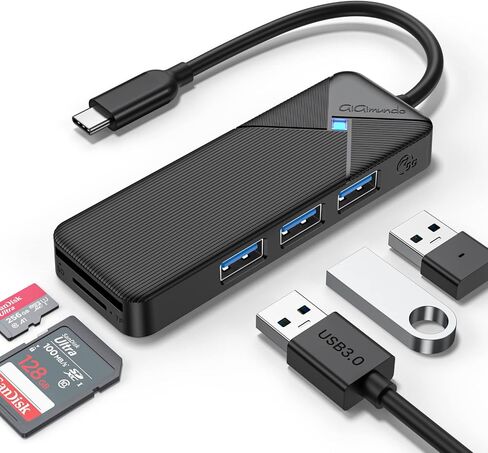 USB C to USB A Adapter, USB A Hub 3.0 for Laptop 4-Port, 5Gbps USB Multiport Adapter Convertor for Mac, MacBook Air Pro, PC, Compatible with Windows, Mac OS, Linux (Balck, 15cm) in Saudi Arabia
