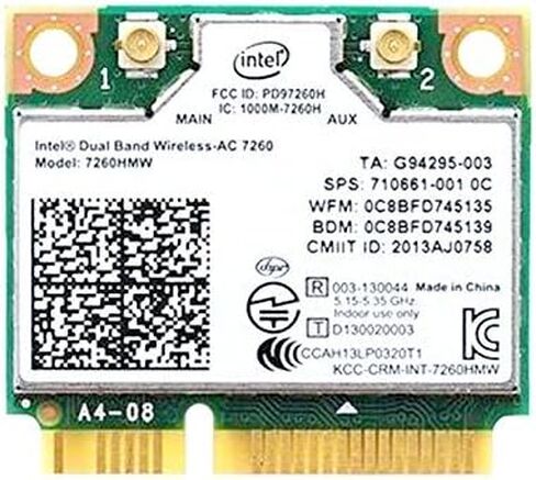 لـ Hp 710661-001 756753-001 784639-005 Intel Dual Band Wireless-ac 7260 7260hmw نصف Mini Pcie Pci-express Wlan Wifi بطاقة وحدة 802.11 Ac 867mbps بلوتوث Bt، الموديل: 7260، متجر إلكتروني in Saudi Arabia