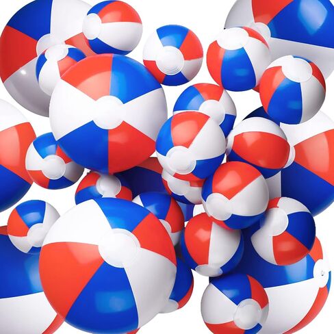 30 Pcs Patriotic Beach Ball Red White and Blue Inflatable Beach Balls 4th of July Party Favors 4-5 Inch 8-12 inch for Independence Day Birthday Pool Party Toys Summer Outdoor Activity Fun Gifts in Saudi Arabia
