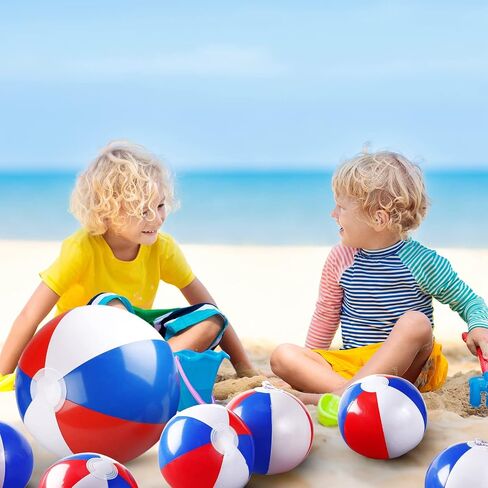 30 Pcs Patriotic Beach Ball Red White and Blue Inflatable Beach Balls 4th of July Party Favors 4-5 Inch 8-12 inch for Independence Day Birthday Pool Party Toys Summer Outdoor Activity Fun Gifts in Saudi Arabia