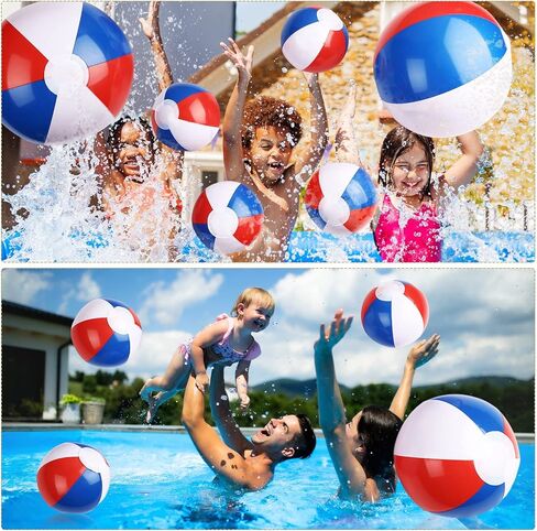 30 Pcs Patriotic Beach Ball Red White and Blue Inflatable Beach Balls 4th of July Party Favors 4-5 Inch 8-12 inch for Independence Day Birthday Pool Party Toys Summer Outdoor Activity Fun Gifts in Saudi Arabia