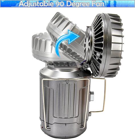Solar Lantern Powered Light & Fan - 6 in 1 Portable Collapsible Rechargeable Camping Lamp W/ Fan, Charging Station & Battery Backup - Regular Size (Copper) in Saudi Arabia