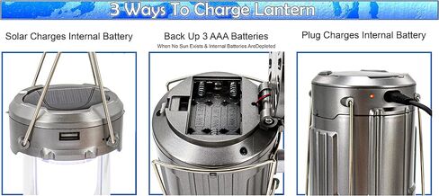 Solar Lantern Powered Light & Fan - 6 in 1 Portable Collapsible Rechargeable Camping Lamp W/ Fan, Charging Station & Battery Backup - Regular Size (Copper) in Saudi Arabia