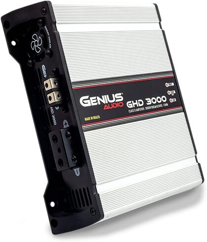 Genius Audio GHD-3000 مضخم صوت مدمج كامل المدى للسيارة قطعة واحدة 3000 واط-RMS Class-D 1-Ohm Stable Bass Boost مبرد ذكي in Kuwait