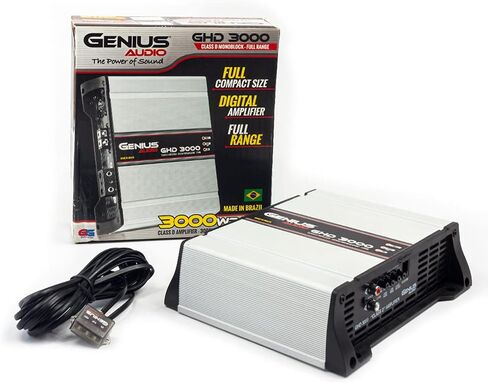 Genius Audio GHD-3000 مضخم صوت مدمج كامل المدى للسيارة قطعة واحدة 3000 واط-RMS Class-D 1-Ohm Stable Bass Boost مبرد ذكي in Kuwait