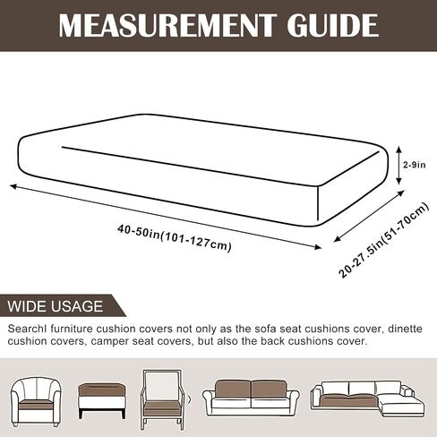 SearchI Stretch Printed Sofa Couch Cushion Covers Replacement Chair Cushion Slipcovers Sofa Seat Cover Furniture Protector Sofa Slipcover Soft with Elastic Bottom(Medium, Autumn Leaves) in Saudi Arabia