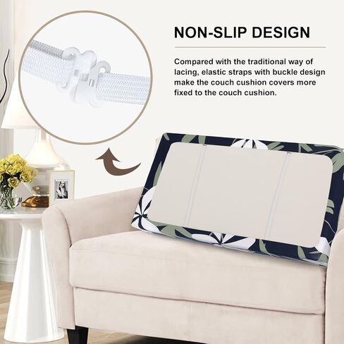 SearchI Stretch Printed Sofa Couch Cushion Covers Replacement Chair Cushion Slipcovers Sofa Seat Cover Furniture Protector Sofa Slipcover Soft with Elastic Bottom(Medium, Autumn Leaves) in Saudi Arabia