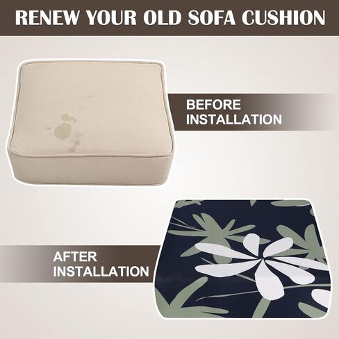 SearchI Stretch Printed Sofa Couch Cushion Covers Replacement Chair Cushion Slipcovers Sofa Seat Cover Furniture Protector Sofa Slipcover Soft with Elastic Bottom(Medium, Autumn Leaves) in Saudi Arabia