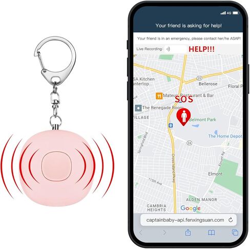 منبه شخصي للنساء مع التطبيق (يدعم iOS فقط، لا يدعم Android)، تنبيهات البريد الإلكتروني والرسائل القصيرة والمكالمات الهاتفية في حالات الطوارئ (يتطلب الاشتراك، غير مناسب للأطفال / كبار السن) in Kuwait