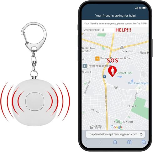 منبه شخصي للنساء مع التطبيق (يدعم iOS فقط، لا يدعم Android)، تنبيهات البريد الإلكتروني والرسائل القصيرة والمكالمات الهاتفية في حالات الطوارئ (يتطلب الاشتراك، غير مناسب للأطفال / كبار السن) in Kuwait
