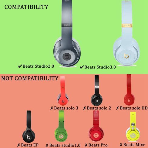 Replacement Ear Cushion Pads Cover Compatible with Beats Studio 2.0 and Studio 3.0 Over Ear Headphones only by Dr.DRE-1 Pair(Floral Black) in Kuwait