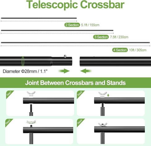 FUDESY Heavy Duty Backdrop Stand, 8.5x10ft Adjustable Photo Background Stand Support System Kit with Steel Base, Pipe and Drape Photography Backdrop Stand Kit for Parties Wedding Birthday in Kuwait