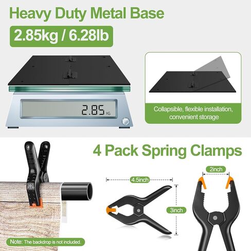 FUDESY Heavy Duty Backdrop Stand, 8.5x10ft Adjustable Photo Background Stand Support System Kit with Steel Base, Pipe and Drape Photography Backdrop Stand Kit for Parties Wedding Birthday in Kuwait